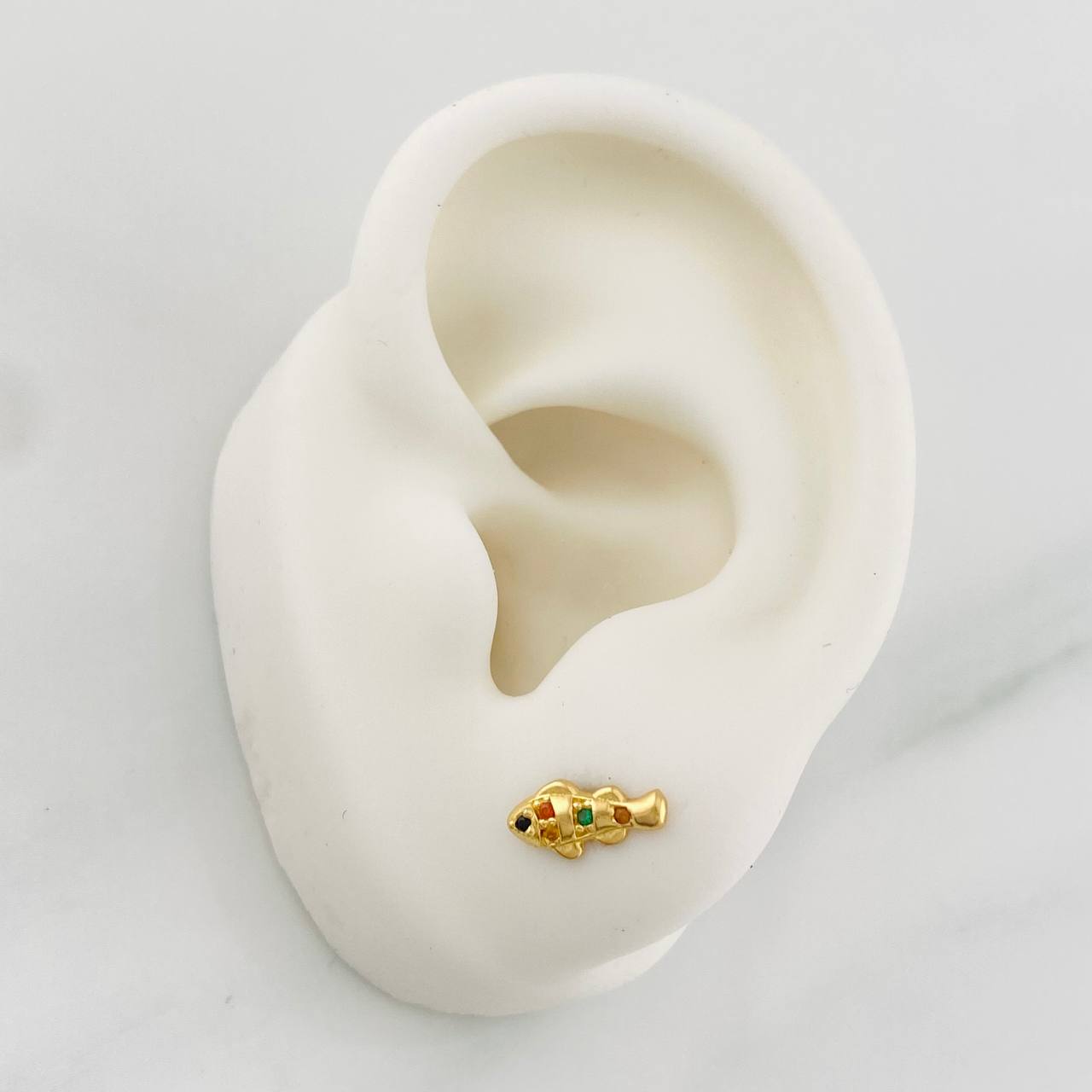 Stud Earrings Fish 1g / in / 4.8mm Yellow Gold 18K
