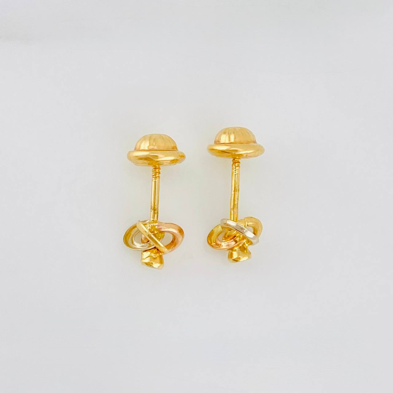 Helix Stud Earrings 0.8g / in / 5.35mm Tri-Color Gold 18K
