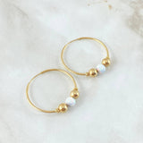 Candongas Trio Bolas Lisa perladas 2.2gr / 1.7cm / 5mm Oro Amarillo 18K