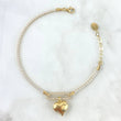 Bracelet Tennis Box 5.3gr / 17cm-20cm / 2mm White Zircons Yellow Gold Heart +4 ©
