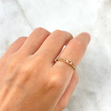 Churumbela Ring Circle 1.95gr / Size 5 3/4 / Fuchsia Zircons Yellow Gold