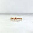 Churumbela Ring Circle 1.95gr / Size 5 3/4 / Fuchsia Zircons Yellow Gold