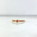 Churumbela Ring Circle 1.95gr / Size 5 3/4 / Fuchsia Zircons Yellow Gold