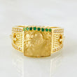 Anillo Rostro Jesus Mate 8.45gr / T10 3/4 / Oro Amarillo 18K*