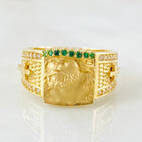 Anillo Rostro Jesus Mate 8.45gr / T10 3/4 / Oro Amarillo 18K*