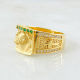 Anillo Rostro Jesus Mate 8.45gr / T10 3/4 / Oro Amarillo 18K*