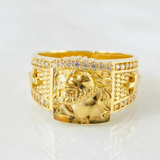 Anillo Rostro Jesus  8.2gr / T10 / Oro Amarillo 18K*