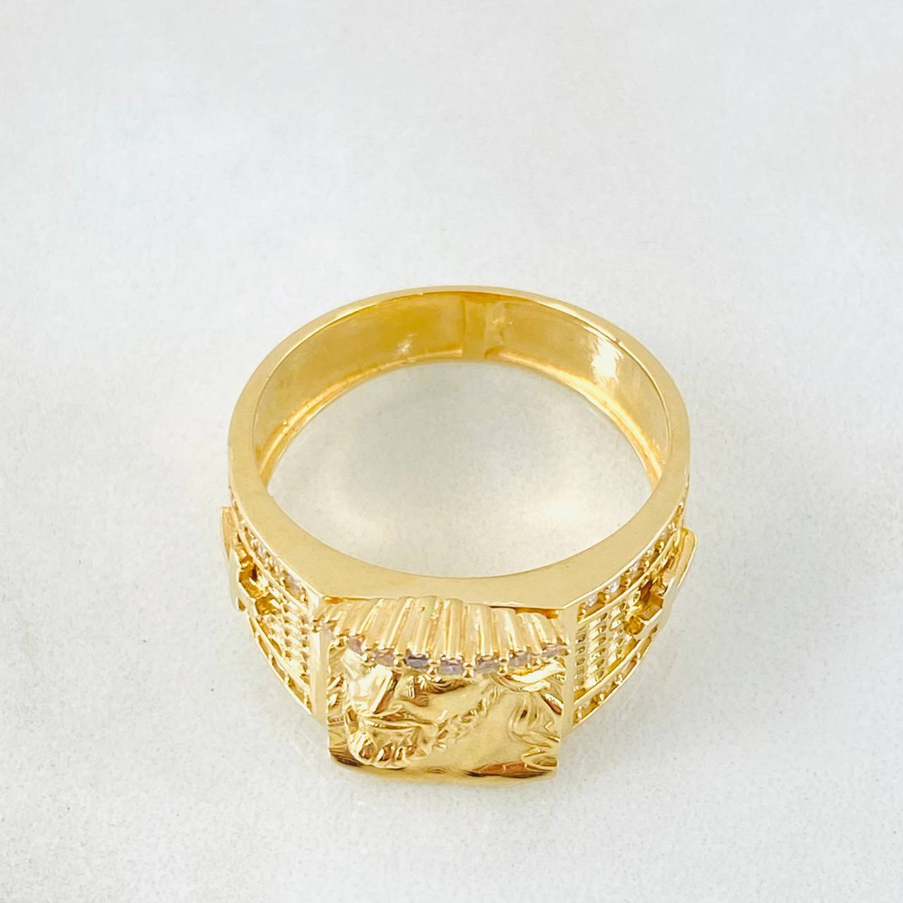 Anillo Rostro Jesus  8.2gr / T10 / Oro Amarillo 18K*