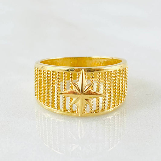 Anillo Estrella cardinal 3.7gr / T6 / Oro Amarillo 18K *