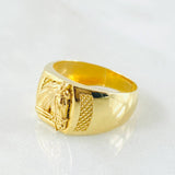 Anillo Herradura Caballo Punteado 3.35gr / T6 1/4 / Oro Amarillo 18K*