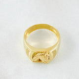 Anillo Herradura Caballo Punteado 3.35gr / T6 1/4 / Oro Amarillo 18K*