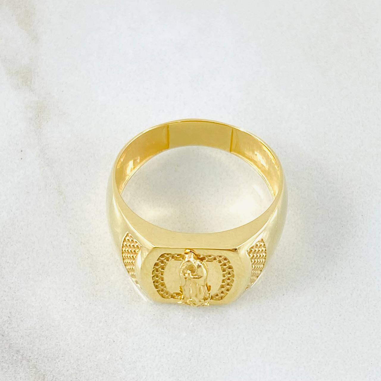 Virgin Guadalupe Ring Stamped Seal 3gr / Size 7 1/2 / 18K Gold