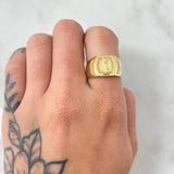 Virgin Guadalupe Ring Stamped Seal 3gr / Size 7 1/2 / 18K Gold
