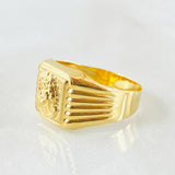 Jesus Face Square Ring 1.95gr / Size 7 3/4 / 18K Gold