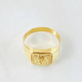 Jesus Face Square Ring 1.95gr / Size 7 3/4 / 18K Gold
