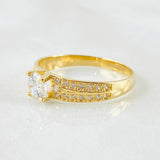 Anillo Solitario Doble Carril 2.5gr / T6 1/4 / Oro Amarillo 18K ©