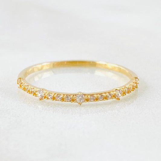 Anillo Lineal Esferas 1.15gr / T8 1/4 / Oro Amarillo 18K *