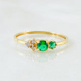 Anillo Solitario Flores Delicadas 1.05gr / T6 3/4 / Oro Amarillo 18K ©