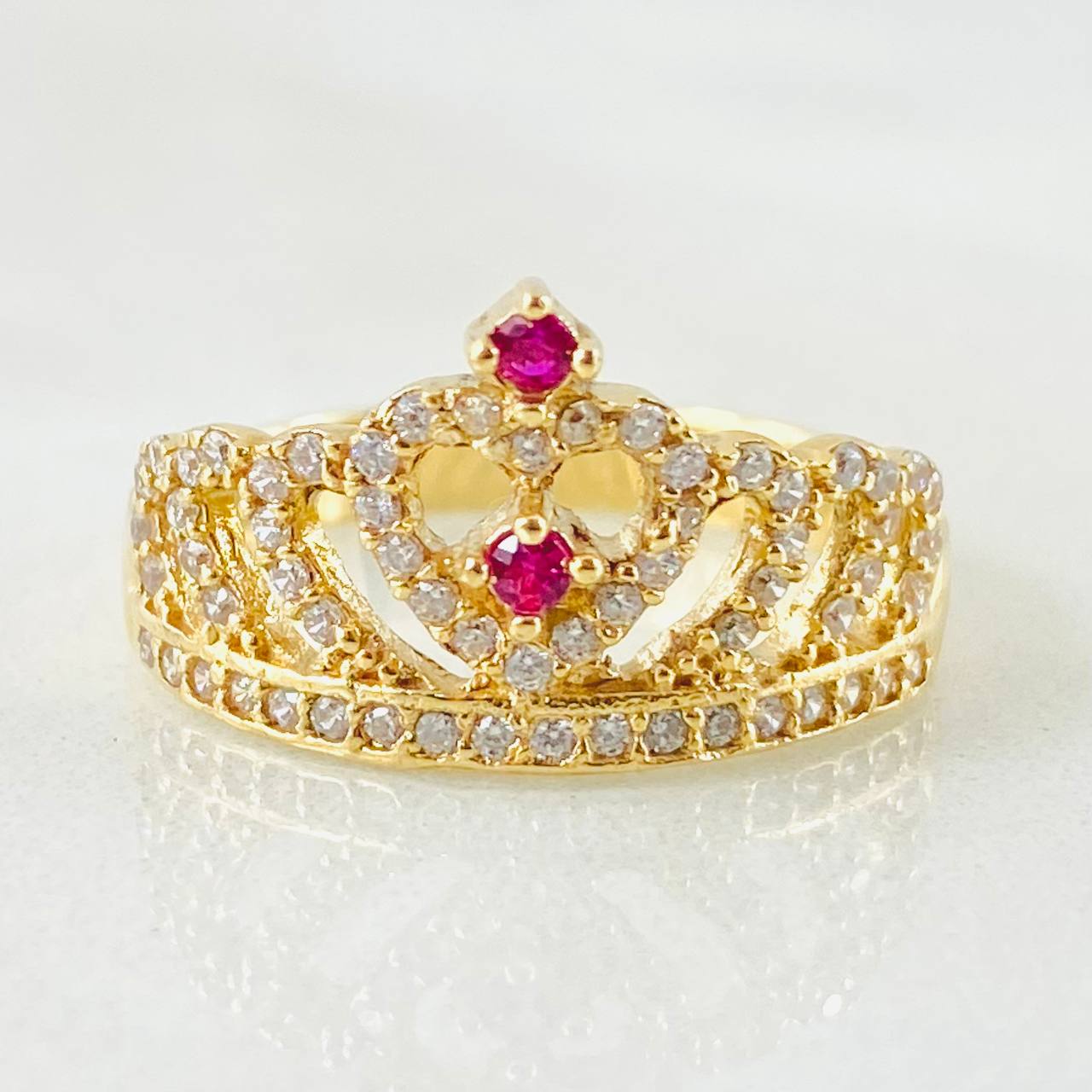 Anillo Corazon Tupido 3.3gr / T6 3/4 / Oro Amarillo 18K *
