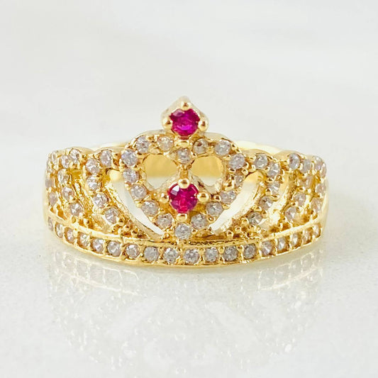 Anillo Corazon Tupido 3.3gr / T6 3/4 / Oro Amarillo 18K *
