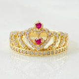 Anillo Corazon Tupido 3.3gr / T6 3/4 / Oro Amarillo 18K *