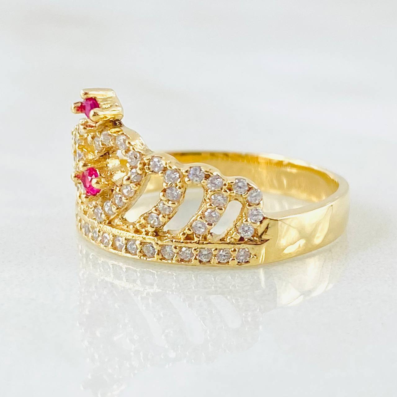 Anillo Corazon Tupido 3.3gr / T6 3/4 / Oro Amarillo 18K *