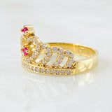 Anillo Corazon Tupido 3.3gr / T6 3/4 / Oro Amarillo 18K *