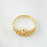 Anillo Corazon Tupido 3.3gr / T6 3/4 / Oro Amarillo 18K *
