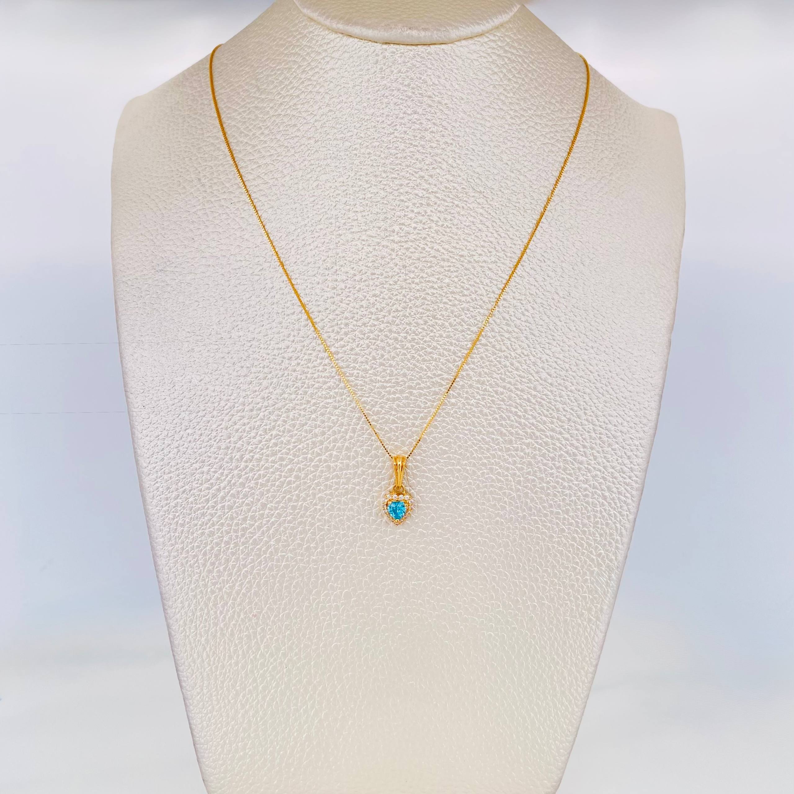 Set Cadena Veneciana + Dije Corazon / 2g / 20 in Oro Amarillo 18K