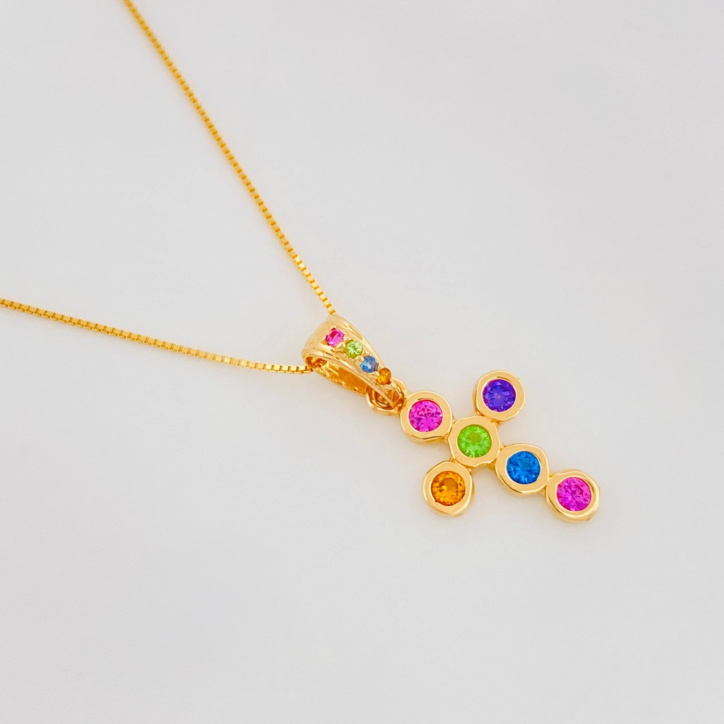 Venetian Chain Set + Cross Pendant / 2.05g / 20 in 18K Yellow Gold