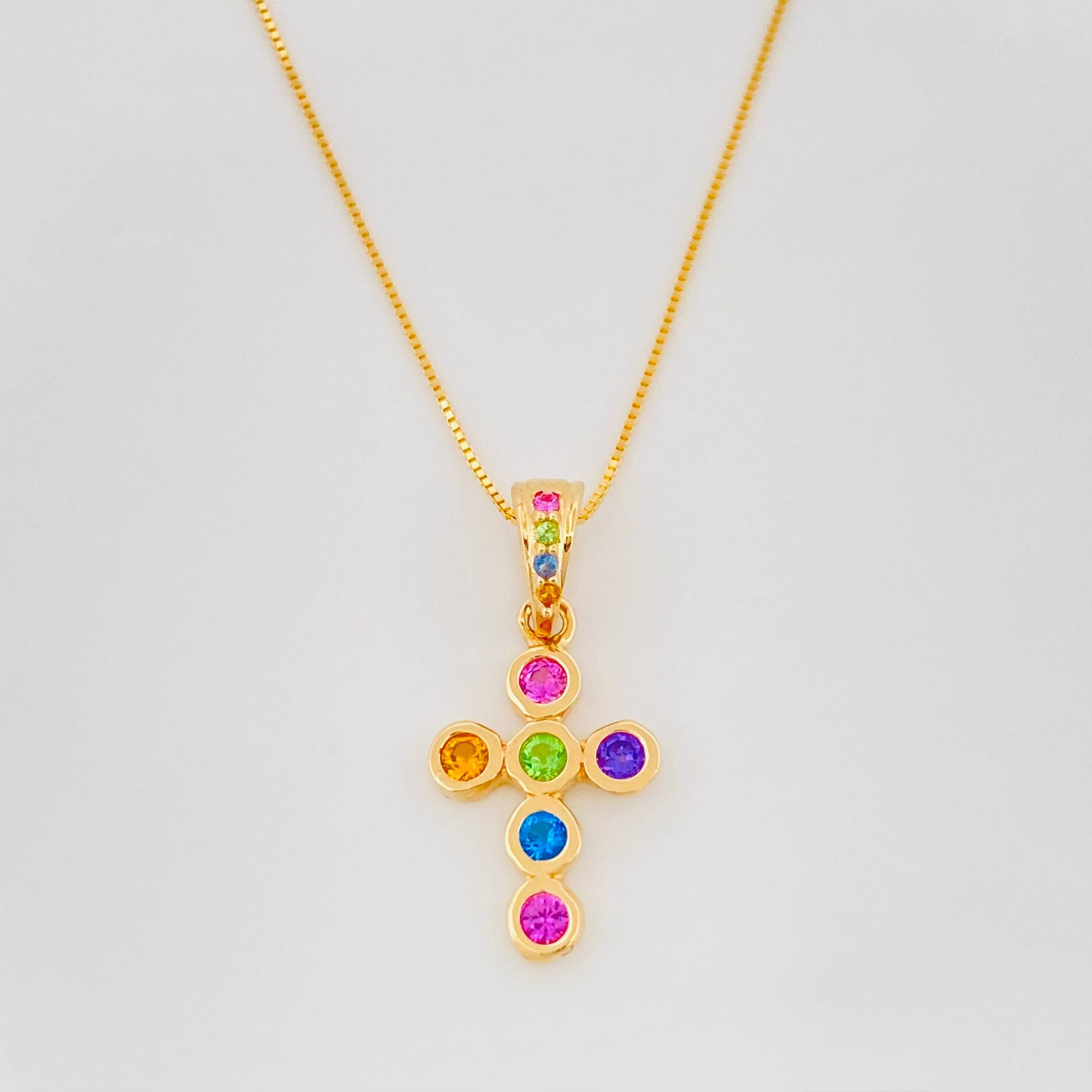 Venetian Chain Set + Cross Pendant / 2.05g / 20 in 18K Yellow Gold