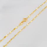 Set Cadena Flor Espejo + Dije Lagrima Halo / 2.3g / 20 in Oro Amarillo 18K
