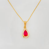 Set Cadena Veneciana + Dije Lagrima Halo / 2.2g / 20 in Oro Amarillo 18K