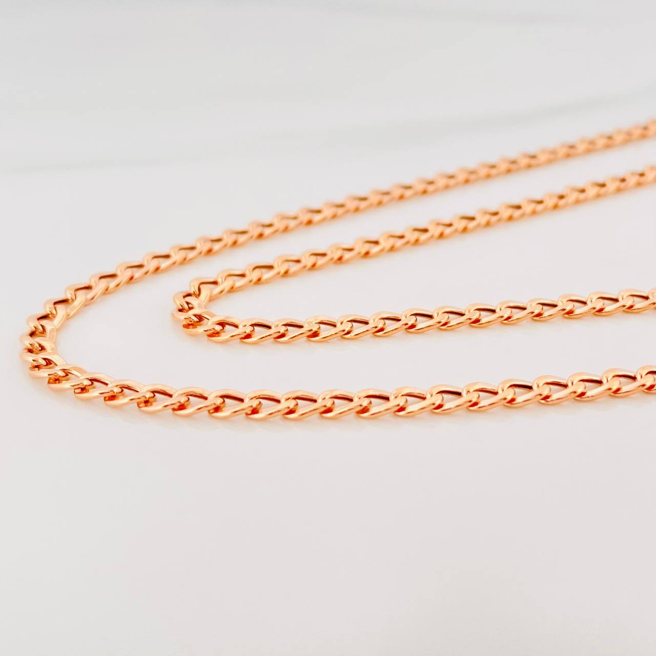 Cadena Cubana 4.3g / 24 in / 2.95mm Oro Rosa 18K