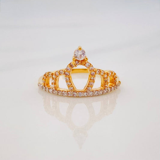 Crown Ring 1.95g / Size 7 Two-Tone Yellow White Gold 18K