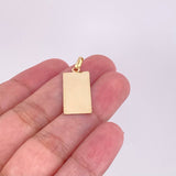 Dije Placa Rectangular 1g / 1 1/4 in Oro Amarillo 18K