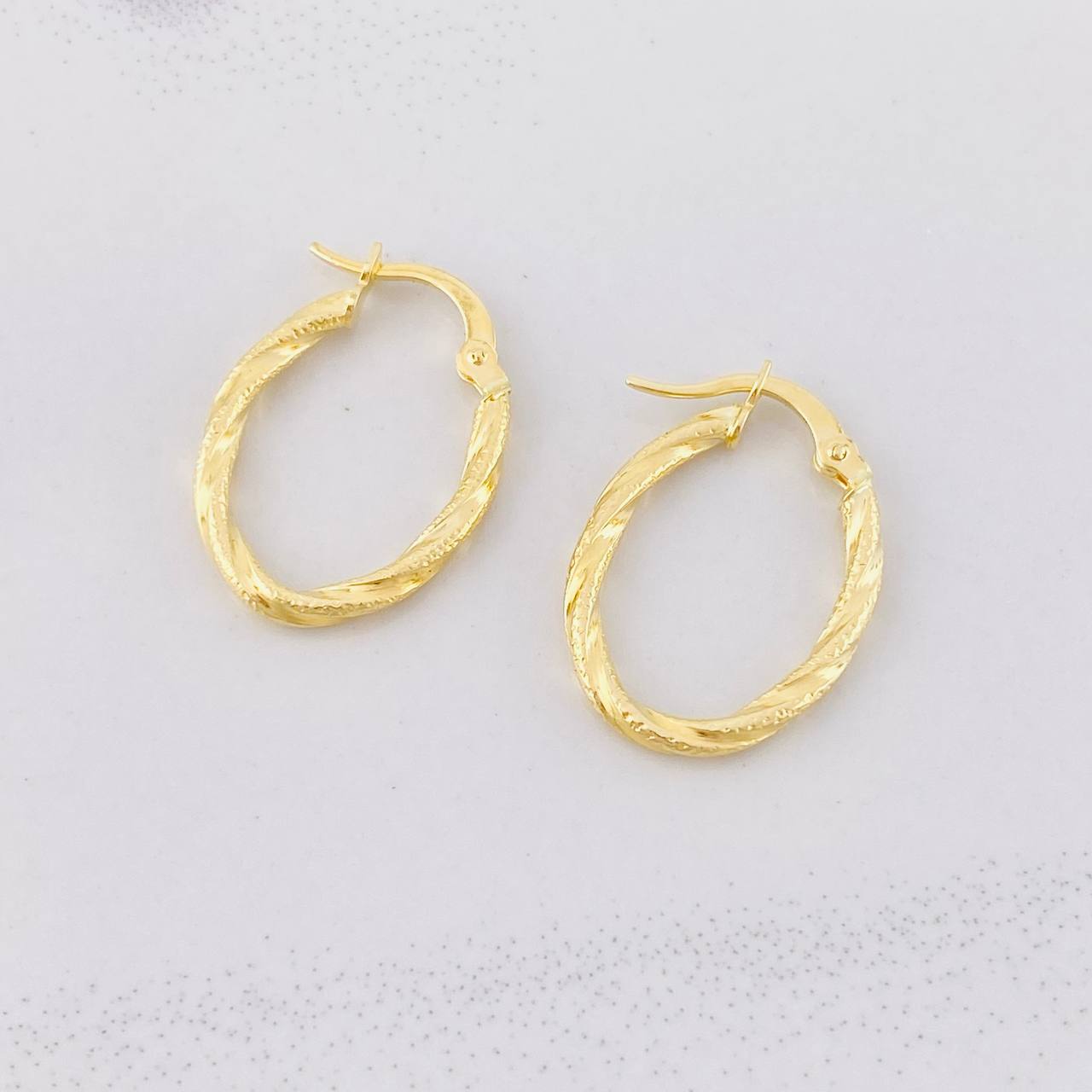 Candongas Mary Ovaladas 1.3g / 3/4 in Oro Amarillo 18K