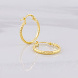 Candongas Serpiente Texturizadas 1.2g / 3/4 in Oro Amarillo 18K