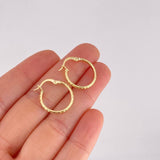 Candongas Serpiente Texturizadas 1.2g / 3/4 in Oro Amarillo 18K