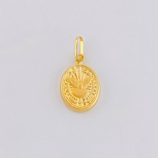 Dije Espíritu Santo Mate 0.65g / 3/4 in Oro Amarillo 18K