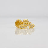 Stud Earrings Heart 0.6g / in / 5.57mm Yellow Gold 18K