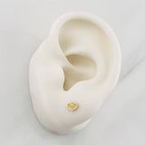 Stud Earrings Heart 0.6g / in / 5.57mm Yellow Gold 18K