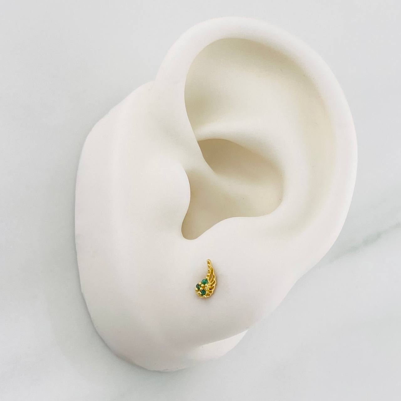 Stud Earrings Wings 0.55g / in / 2.55mm Yellow Gold 18K
