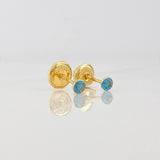 Stud Earrings Bezel 0.35g / in / 2.78mm Yellow Gold 18K