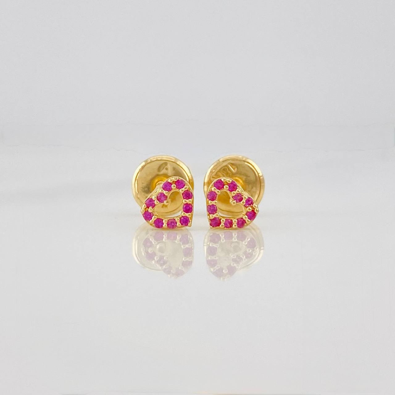 Stud Earrings Heart 0.55g / in / 4.89mm Yellow Gold 18K