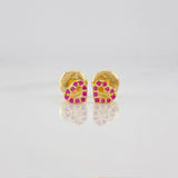 Stud Earrings Heart 0.55g / in / 4.89mm Yellow Gold 18K