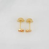 Stud Earrings Heart 0.55g / in / 4.89mm Yellow Gold 18K