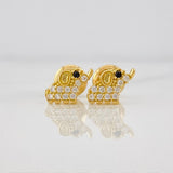 Stud Earrings Elephant 0.9g / in / 8.78mm Yellow Gold 18K