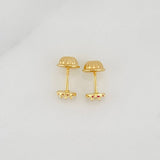 Stud Earrings Halo Circle 0.65g / in / 4.54mm Yellow Gold 18K