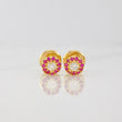 Stud Earrings Halo Circle 0.65g / in / 4.54mm Yellow Gold 18K